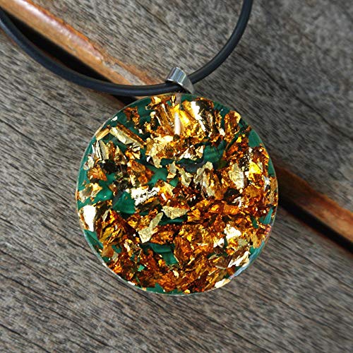 JINGERL Collier Pendentif orgonite à la Main ~Quartz en Cristal Malachite Emf Protection Cadeau de Bijoux de guérison Chakra – vue 5