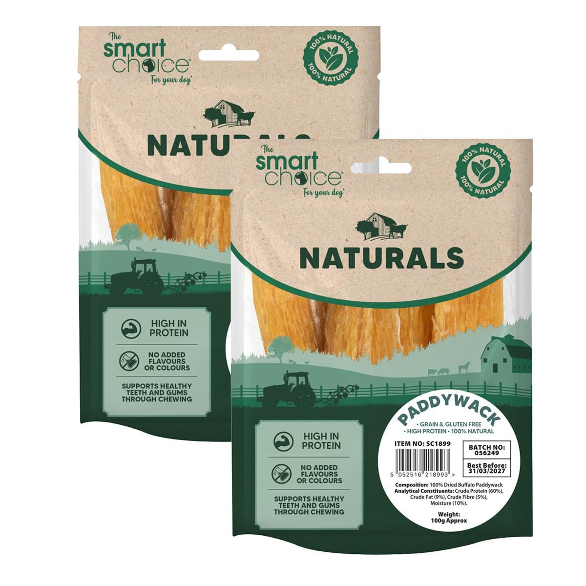 200g Paddywack Chew Treats - Pet Dog Puppy Natural Snack High Protein Grain & Gluten Free Reward For Good Behaviour - Promotes Dental Hygiene Supports Healthy Teeth & Gums