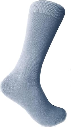 Triple M Plus Mens Solid Dusty Blue Dress Socks