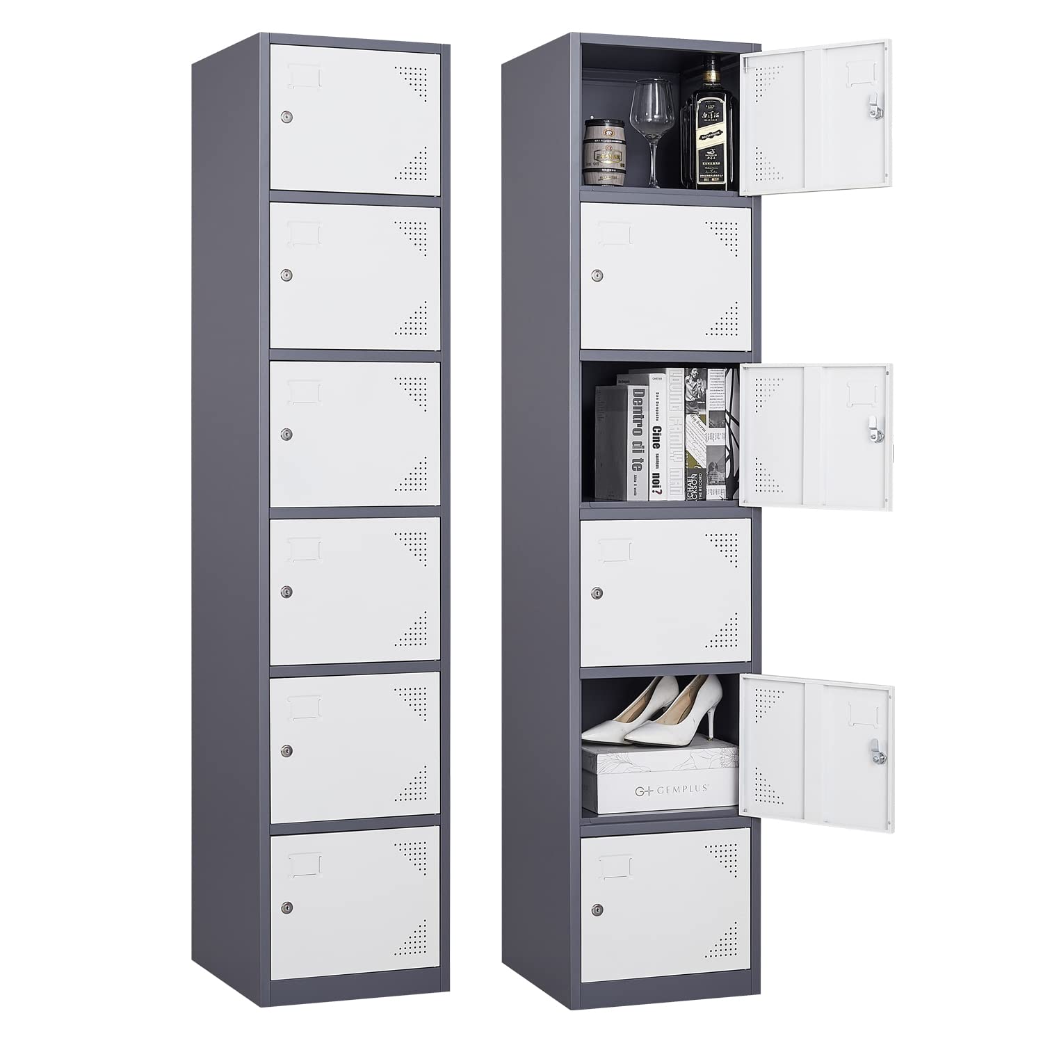 Amazon.com: Anxxsu Metal Locker with 6 Doors, 71