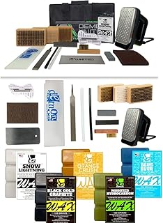 DEMON UNITED Ski Snowboard Tuning and Waxing Kit with Waxing Iron, 5 Different Wax Bar Temps, Edge Tuner, 3 Piece Brush Kit, Wax Scraper, Ptex **Ski and Snowboard Wax Made in USA**