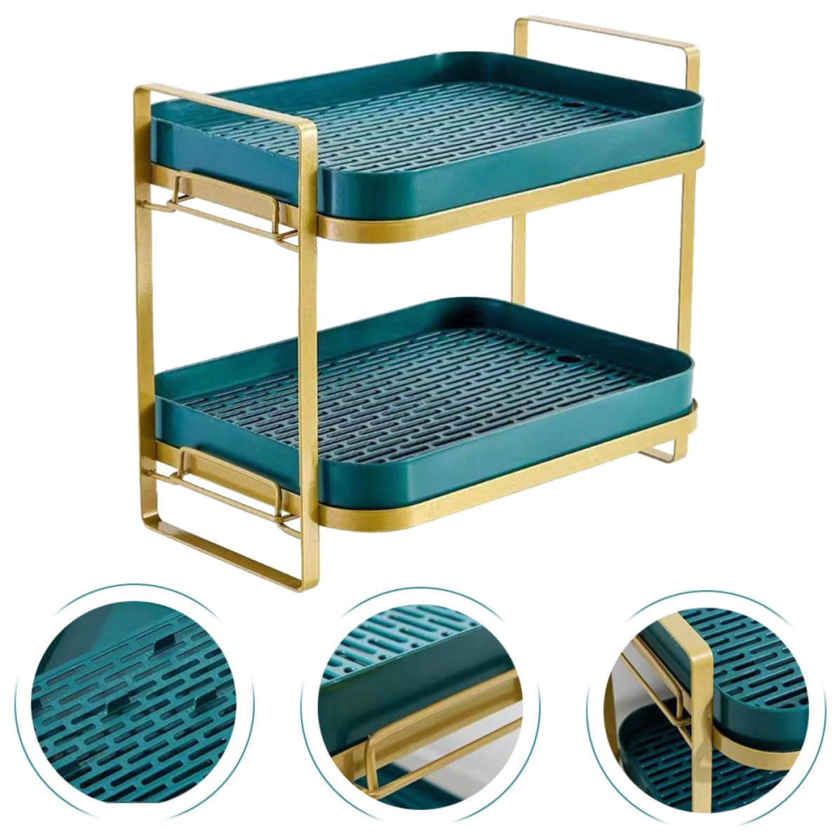 Porte-gobelets Empilables à 2 Niveaux en Acier au Carbone Vert