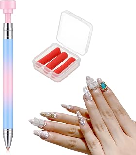 Tucnoeu Automatic Refillable Wax Pen, Diamond Art Painting Pen Refillable Wax Auto Refill Fine Point Nail DIY Crafts Dotting Pencil for DIY Craft & Dot Art Projects