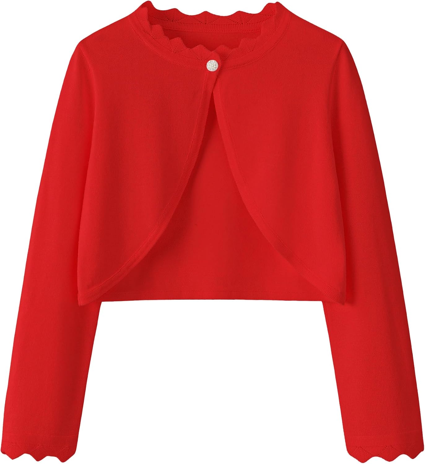 Yekaty Girls Cardigan Cropped Bolero Shrug Long Sleeve Button Knit Sweaters | Kids Unifrom School Cardigan for Little Girl 4-12 Years
