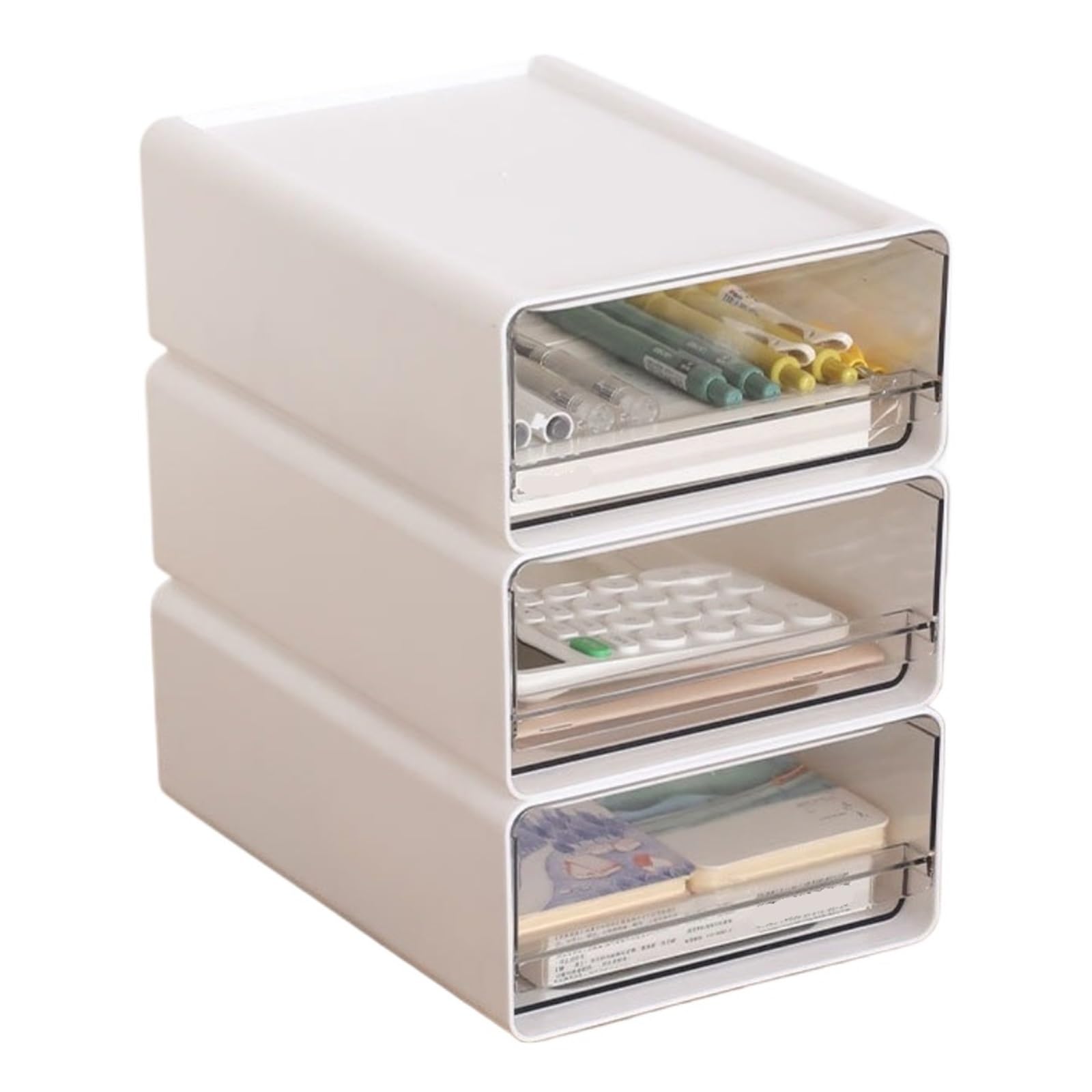 Boîte de rangement transparente bureau multifonction organisateur plastique transparent large
