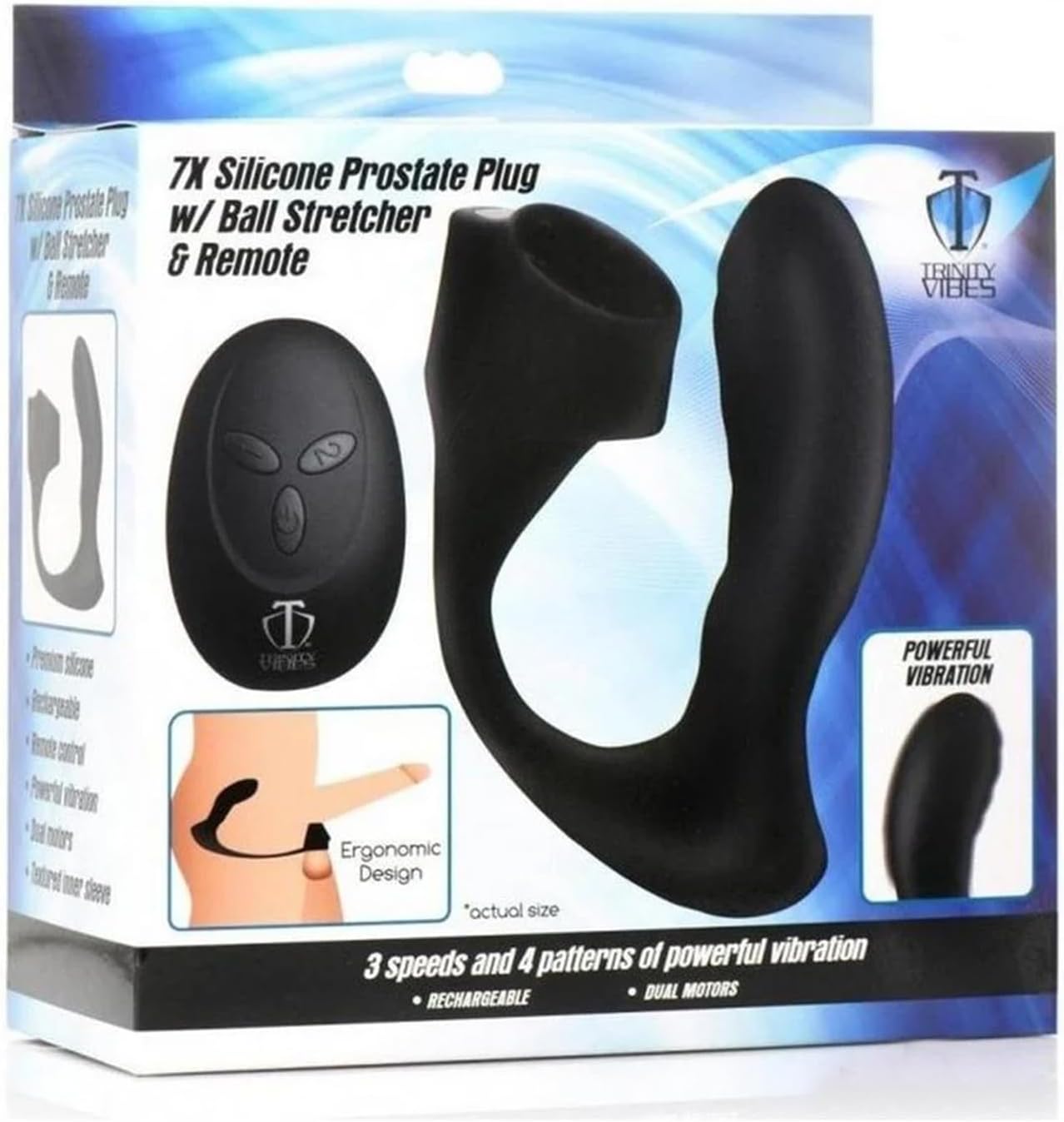 Cock and Balls Ring with Prostate Massager Vibrating Butt Plug Sex Toy for Men Testis Stimulator Male Masturbators Anal Vibrator with Remote Control
