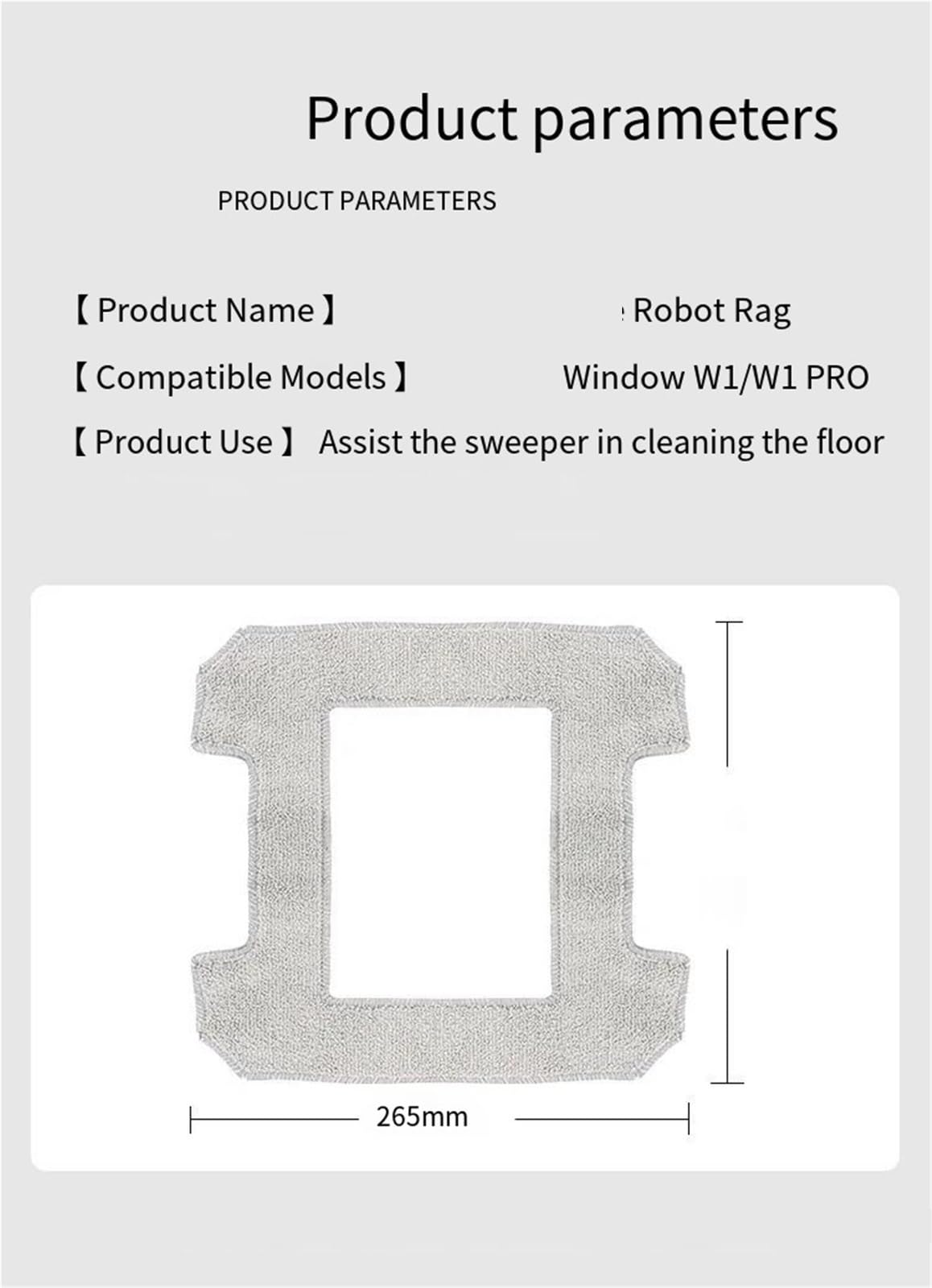 Panno for Lavavetri Robot, Compatibile Con Keworth, Accessori for Lavavetri W1, Straccio Liquido for Pulizia Robot W1S/Pro/W2MINI(8PCS)