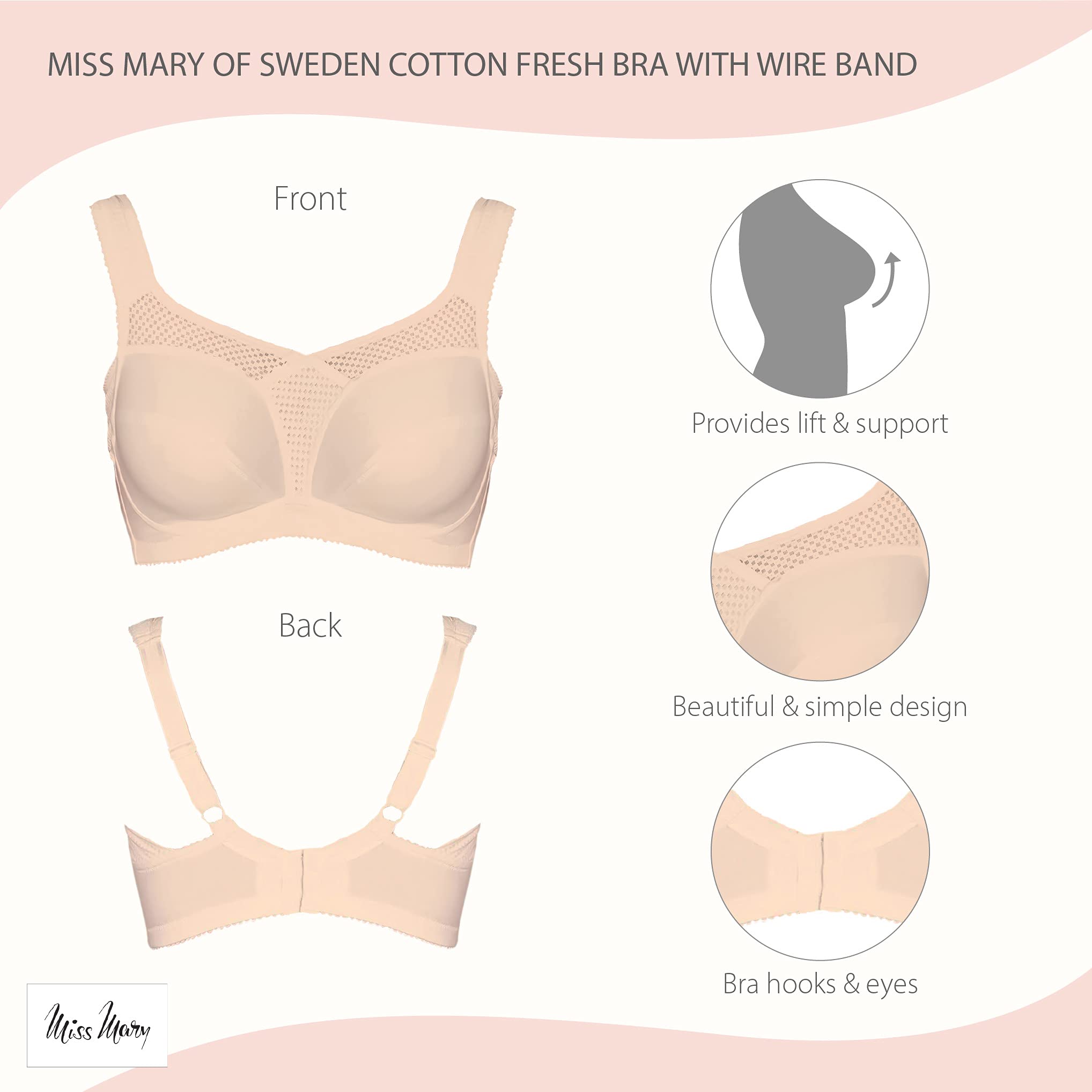 Miss Mary of Sweden Cotton Fresh bügelloser hochgeschnittener BH