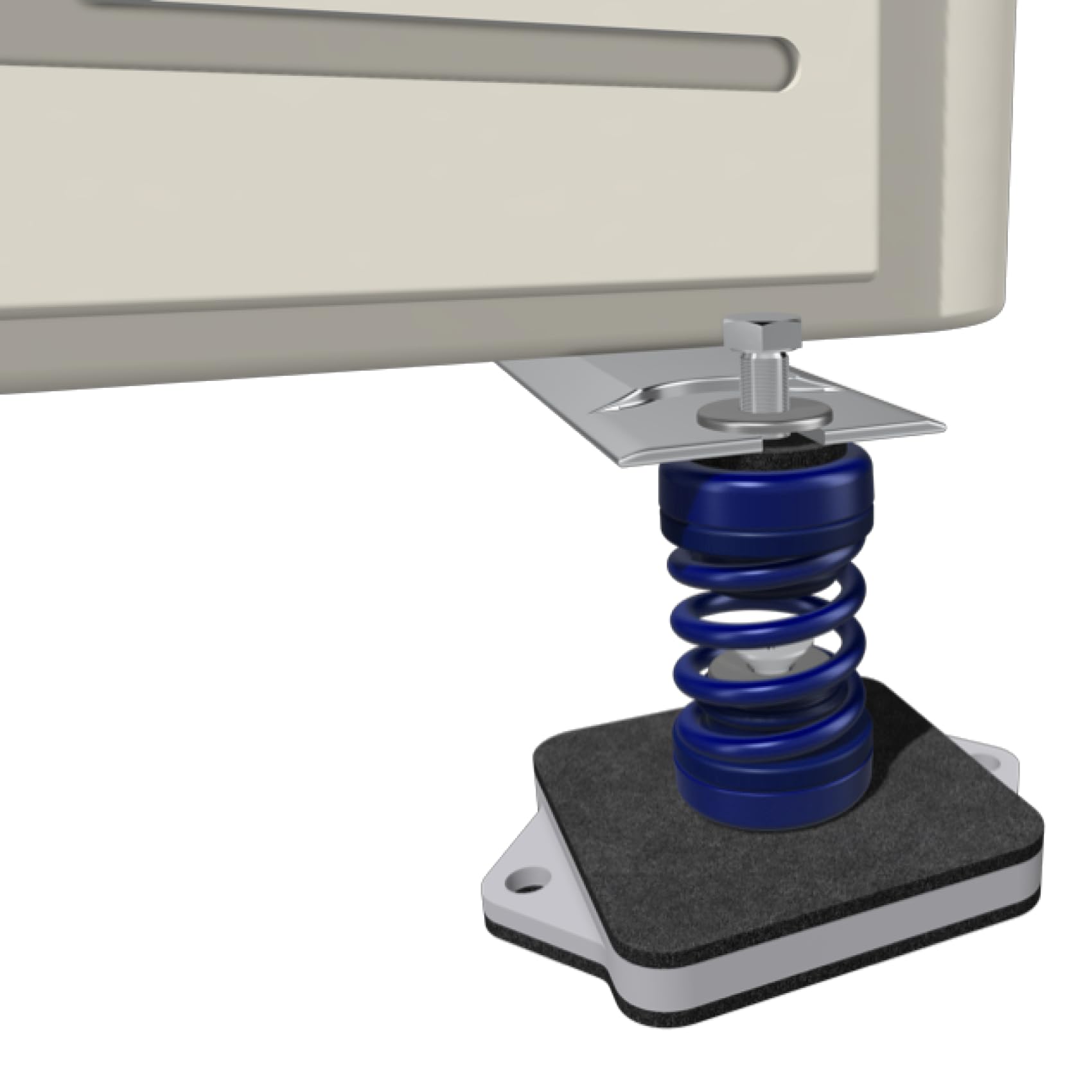 Senor Antivibrantes con Muelle para Unidades Exteriores de Sistemas de Climatización, Soportes Antivibratorios para Motores de Aire Acondicionado, Megol, Juego de 4, Capacidad Máx 300 Kg (Azul)