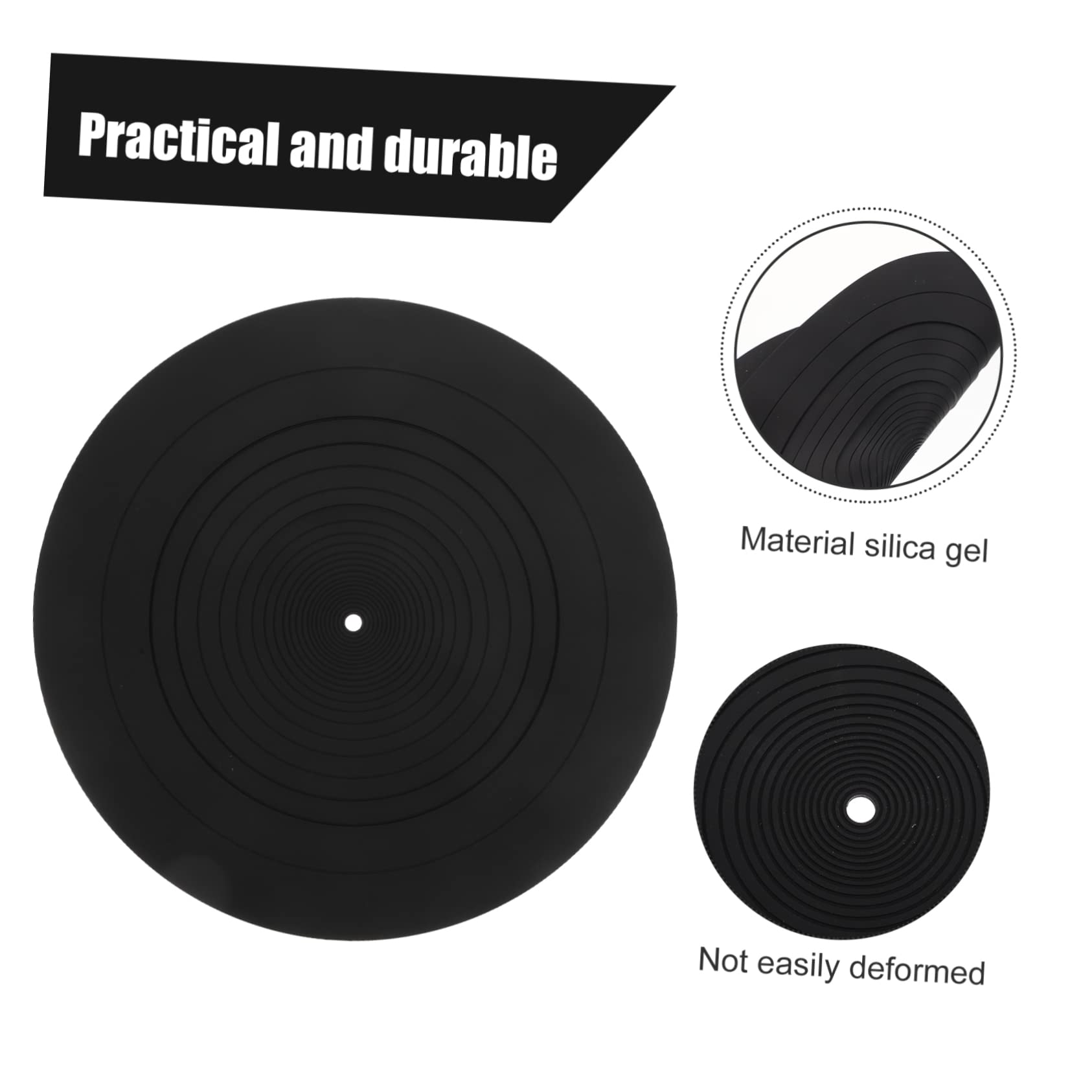 Alfombrilla para Tocadiscos de Vinilo Almohadilla Protectora de Silicona AntiéStatica Grosor Gel de Sílice para Discos Limpios el de Usar Diámetro 295 Mm