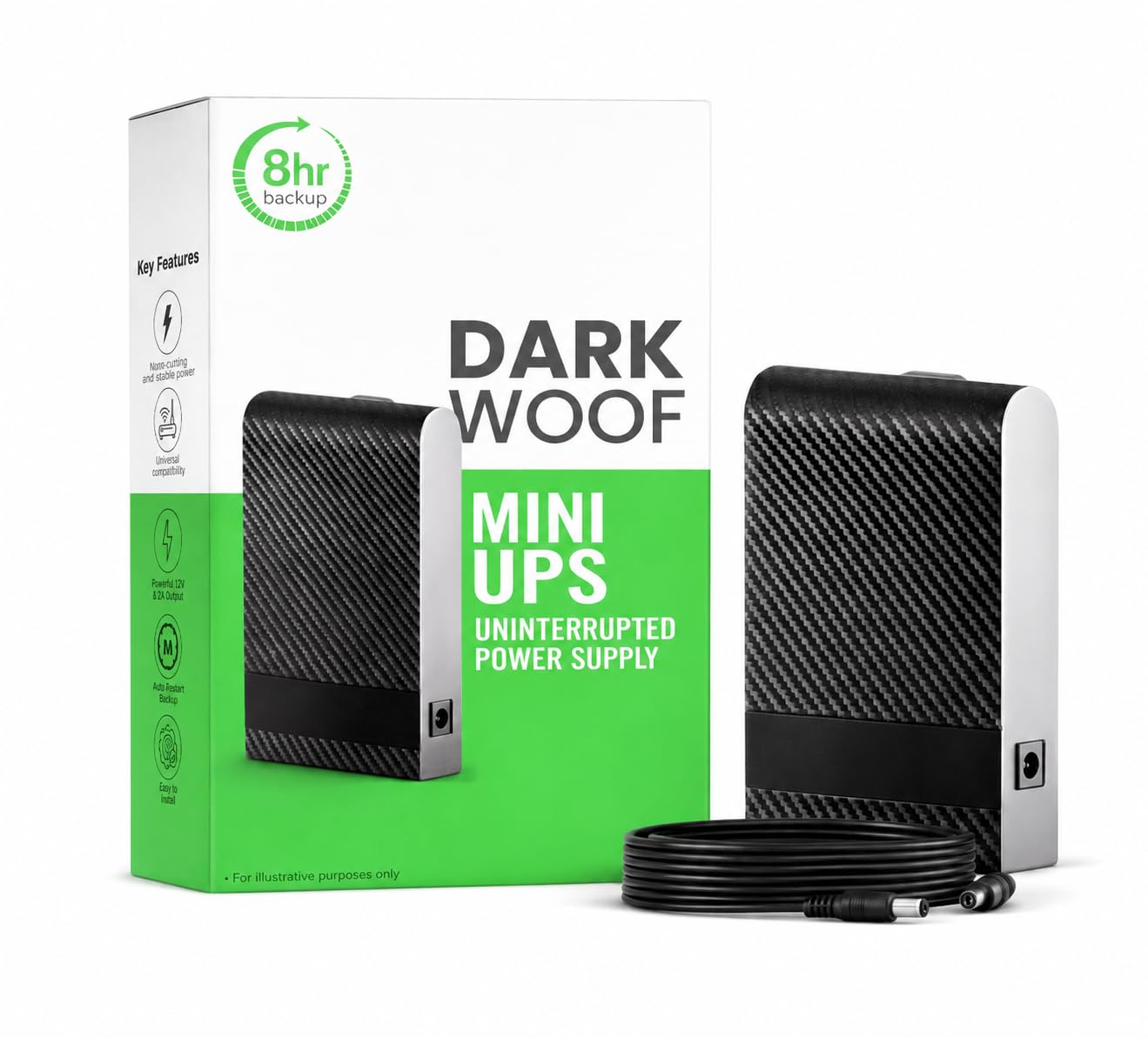 Shanqiu by Dark Woof Mini UPS for 12V WiFi Router Broadband Fiber Modem,WiFi Fiber Router UPS Power Backup During Power Cut, UPS Broadband Modem, Backup Upto 4 Hours,Plug & Play UPS (12V/2A)-image-9