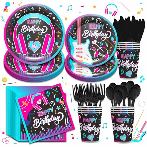 Vpimatero Music Birthday Party Supplies Tableware - Music Theme Birthday