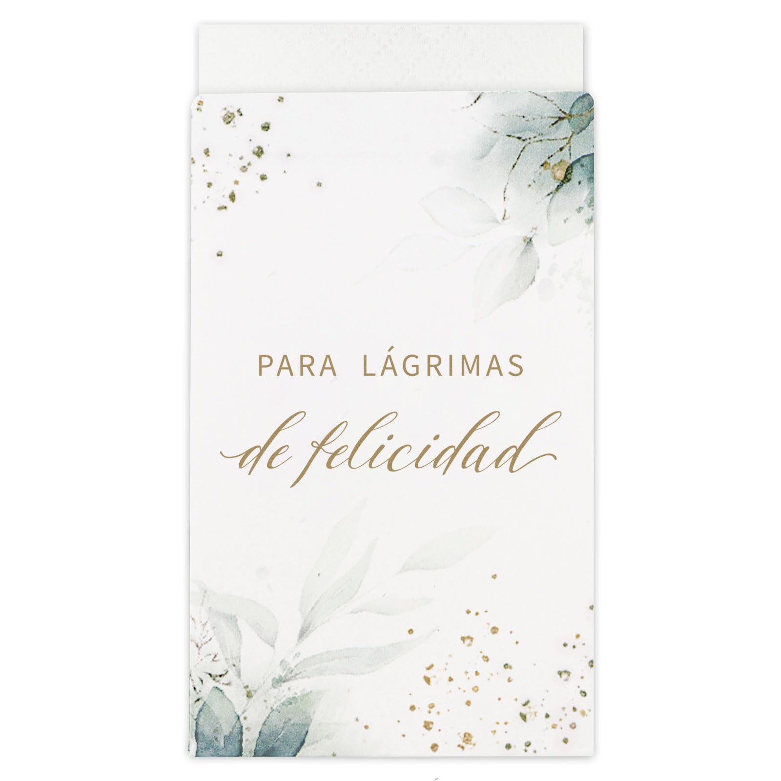 100pcs Sobre para Lágrimas de Felicidad Boda Detalles de Boda para Invitados Sobres Boda para Pañuelos Detalles para Ceremonias Galas Celebración (hojas verdes y blanco)