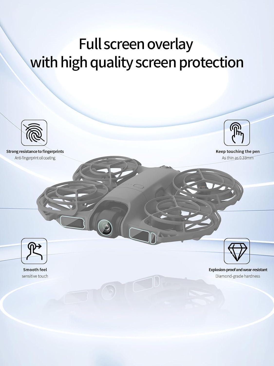Camera Lens Protector for DJI Neo 2, Anti-Scratch 9H Hardness Touch Sensitive Bubble Free Easy to Install,HD Clear,1 Set（4 Pack）.