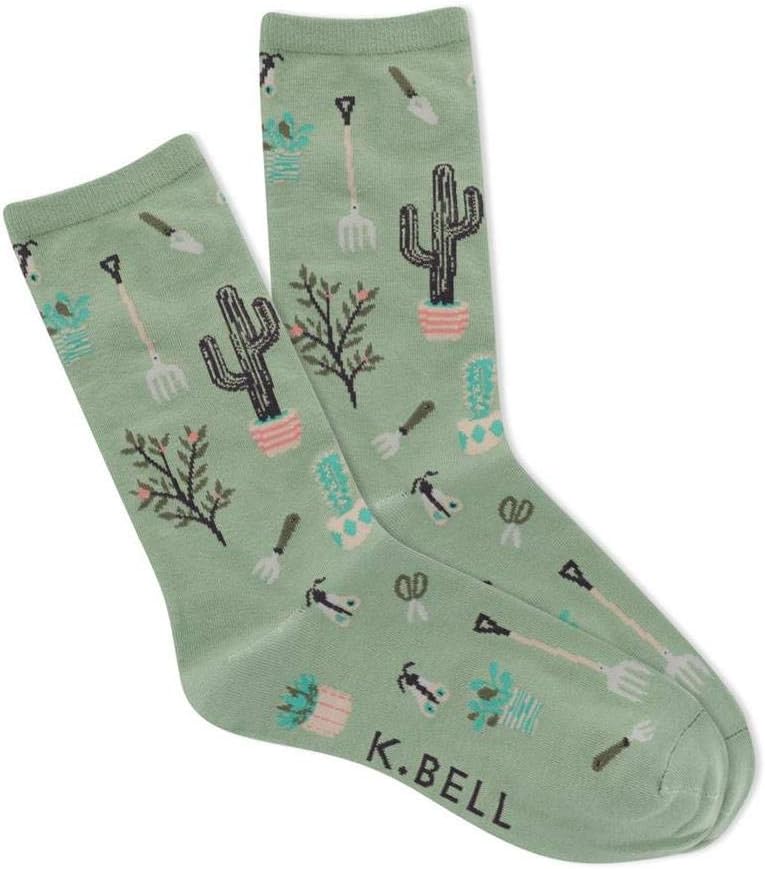 K BELL womens Funny Jokes & Wordplay Crew Socks - 1 Pairs - Cool & Cute Pop Culture Gifts
