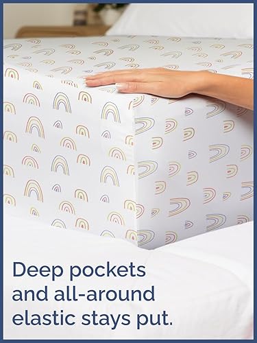 Miniatura 6 de CGK Linens Sábanas tamaño queen, juego de 4 piezas, de arcoíris, temática de caricatura, ultrasuave, transpirable, lavable a máquina, para niños,