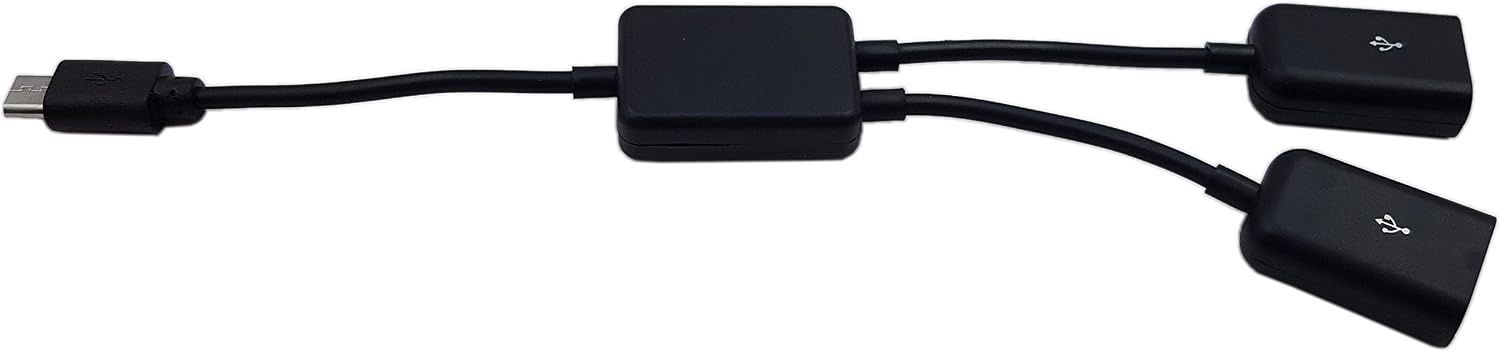 zdyGCTime Micro USB Host Cable,Micro USB Male to 2X Type A Dual USB Female OTG Adapter Converter Hub for Android Tablet Pc and Smart Phone Black image 3