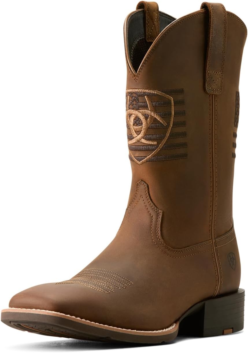 Ariat Men's Sport Freedom Cowboy Boots - ATS Ergonomic Support, Duratread Sole, Full-Grain Leather