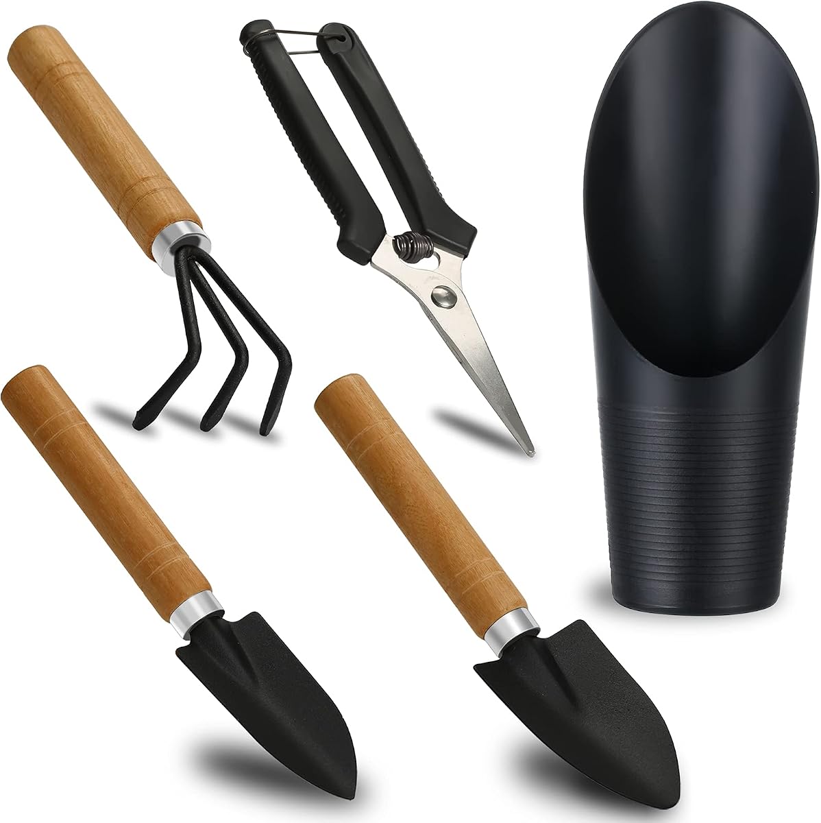 5 piezas de herramientas para suculentas, mini herramientas de jardín, pequeño juego de trasplante de plantas de interior | Tijeras de podar como accesorios para plantas, Kit de herramientas manuales de jardinería para suelo de plántulas, cuidado de suculentas, plantas de interior, bonsái