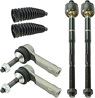 Vista 115 de TRQ Kit de dirección interior y exterior para lado del conductor y del pasajero delantero, con cremallera de dirección y fuelle de piñón compatible