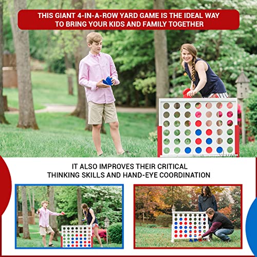 Bolaball Outdoor Giant 4 In-A-Row Connect Yard Game | Big Games | Backyard Life-Size Four In A Row Games For Large Family Fun! Perfect For Holiday Party, Family, Indoor And Outdoor #TOP2
