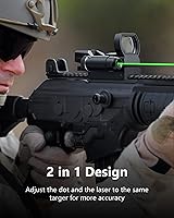 Vista 7 de CVLIFE 1X22X33 Visor Reflex Punto Rojo Visor Punto Rojo y Verde 4 Ópticas de Retícula con Láser Verde y Interruptor de Almohadilla de Presión