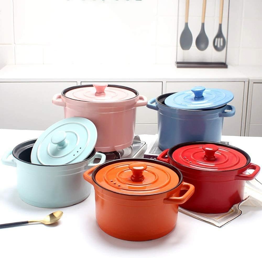 Ceramics Stockpot Chef Classic Cooking Soup Pot Health Cookware Nonstick Pan Home Kitchen or Restaurant Multiple Purposes Gift，with Lid,Induction Cooker is Yellow||3L