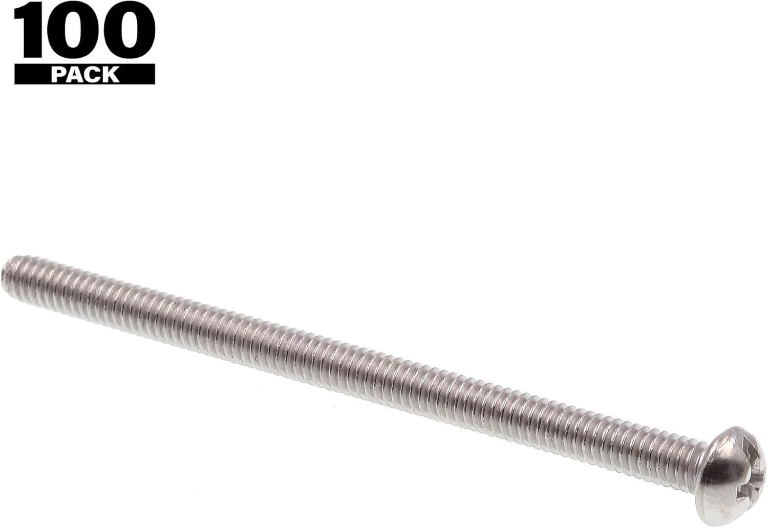 Prime-Line 9003970 Machine Screw, Round Head, Slotted/Phillips Combo, #8-32 X 2-1/2 in, Grade 18-8 Stainless Steel, Pack of 100
