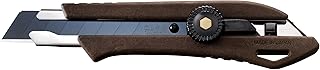 OLFA 18mm Wood Composite Rachet Lock Utility Knife (WD-L/BRN) - Multi-Purpose No-Slip Grip Precision Knife w/Wooden Grip & Snap-Off Blade Replacement Blades: Any OLFA 18mm Blade