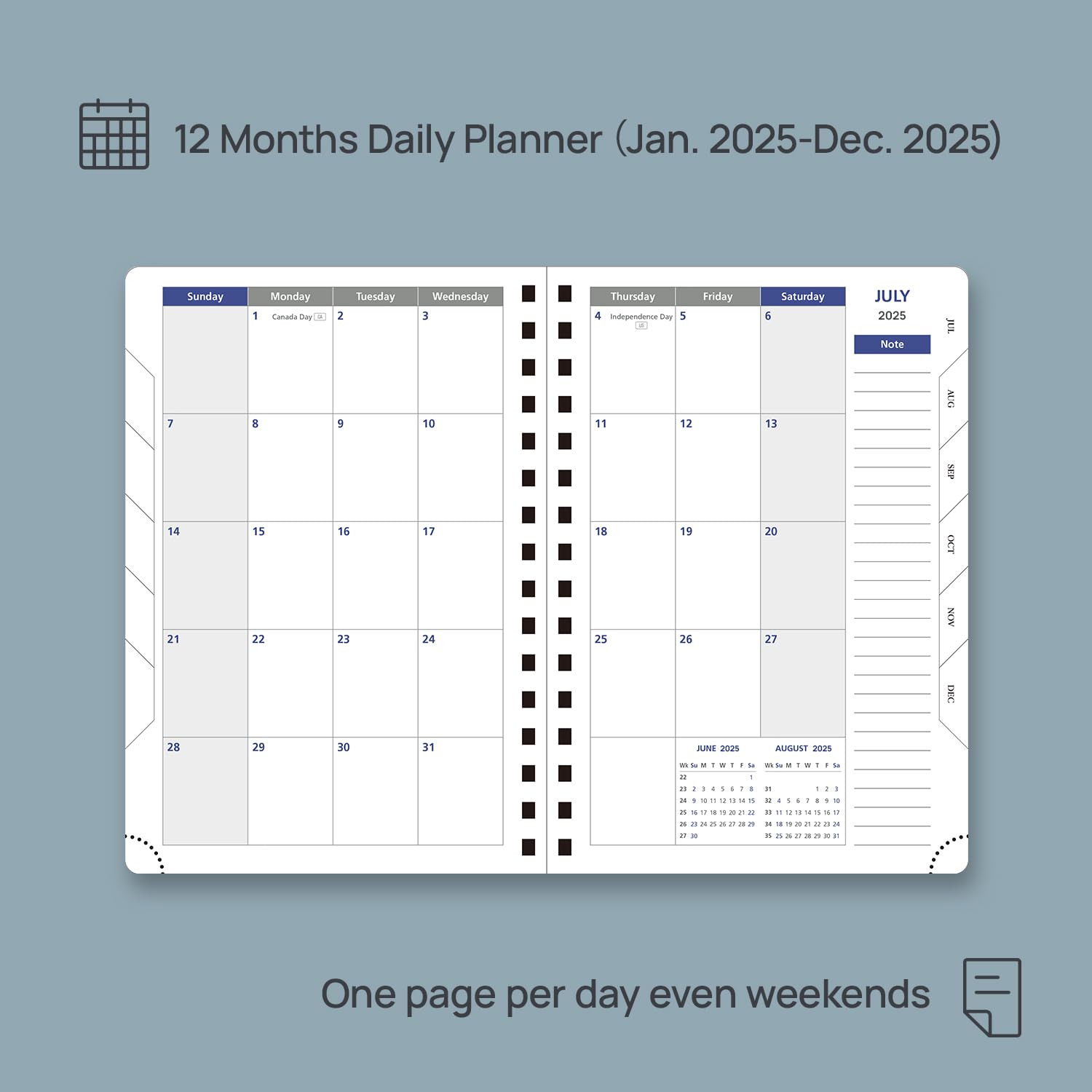 Snapklik.com : POPRUN 2025 Daily Planner One Page Per Day (Leather ...
