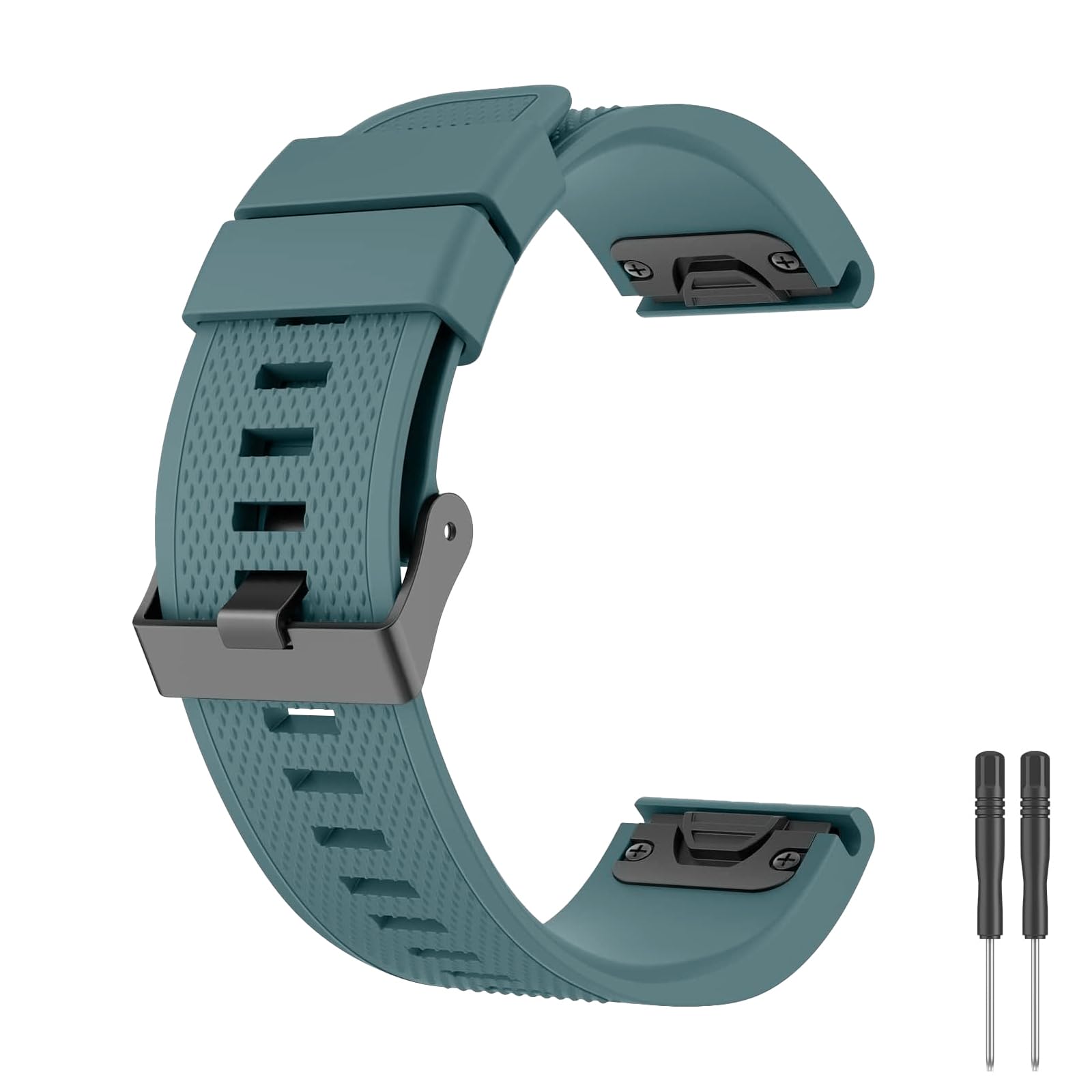 22mm Quickfit Watch Straps, Silicone Strap for Garmin Fenix 7/6/5 Series, Forerunner 945/935, Approach S60/S62, Quatix 6 (Rock Blue)