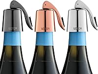 Vista 11 de WOTOR Tapones para botellas de vino de acero inoxidable con silicona, reutilizable, protector de vino y sellador decorativo de botellas, a prueba