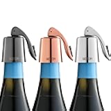 WOTOR Wine Stoppers Stainless Steel Wine Bottle stopper Plug with Silicone Reusable Wine Saver Leak proof Keep Fresh Triple Color 3 pack