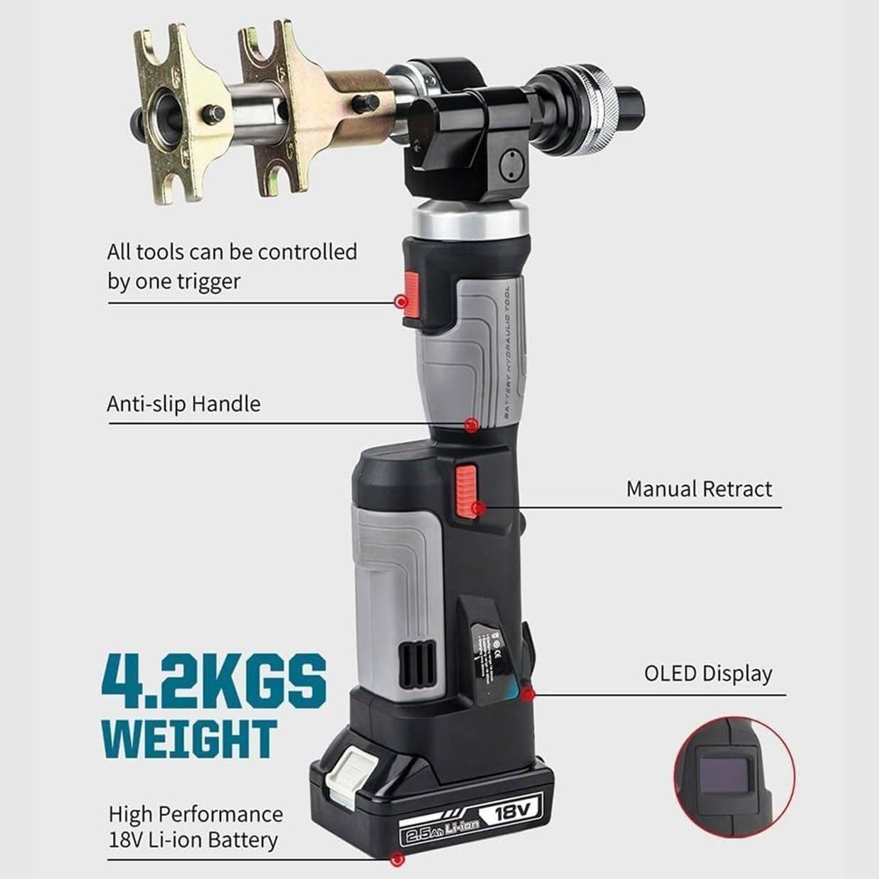 Rechargeable PEX Pipe Expansion Tool Kit with Auto Rotation Heads, Fits 16-32mm & 16-25mm Multi-Layer PEX-A, Efficient Plumbing Solutions for Professionals