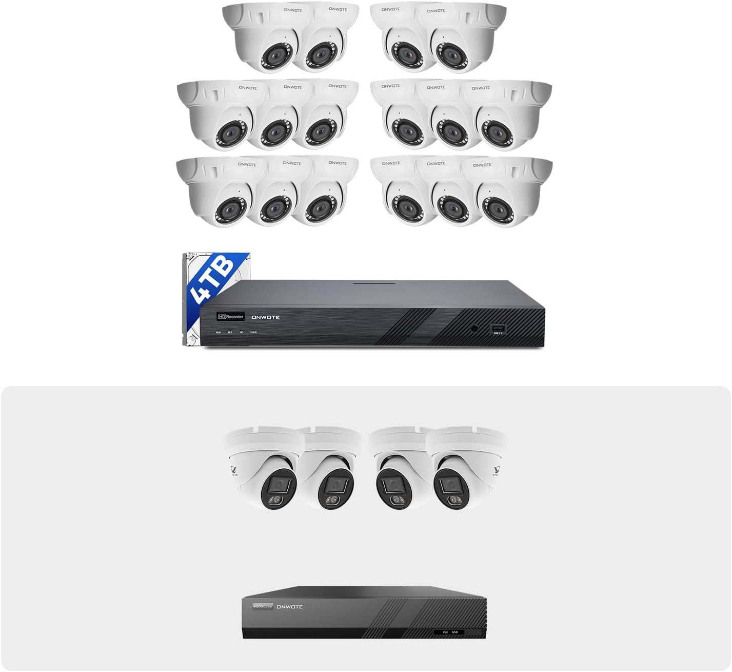 ONWOTE 24 Channel NVR Security Camera System (20) Wired PoE IP Cameras