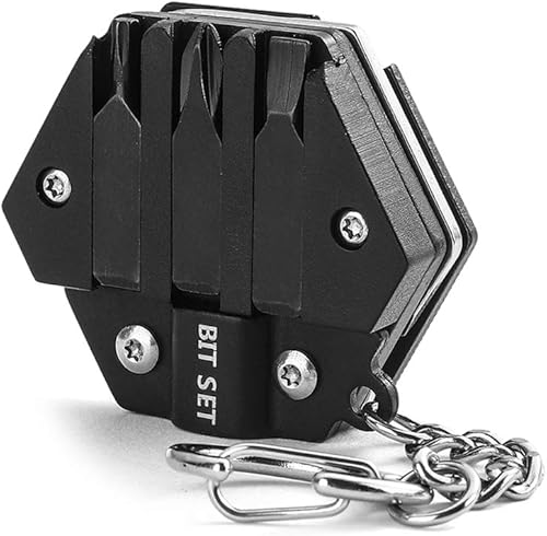 Miniatura 6 de Llavero multiherramienta de forma hexagonal, multiherramienta de bolsillo portátil con cortador plegable, juego de destornilladores, abrebotellas y
