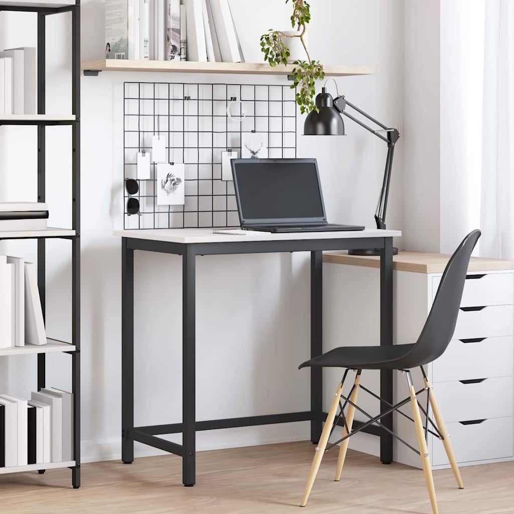 Table réglable blanche ergonomique en bois d'ingénierie et acier