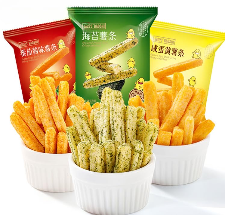 Multi-flavor crisps,Crisps & Snacks,tomato and nori fries,snack food,delicious snack,Crispy snacks,health food,vegetarian,Multipack Japanese fries,Delicious snack gift (Seaweed flavor,5 packs)