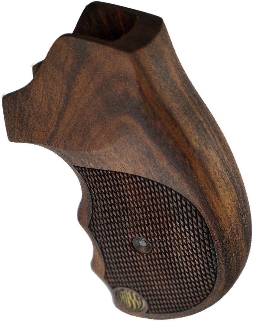 Rossi Wooden Revolver Grip, Classic Design with Checkered Pattern, Walnut Finish, RP 63 Compatible