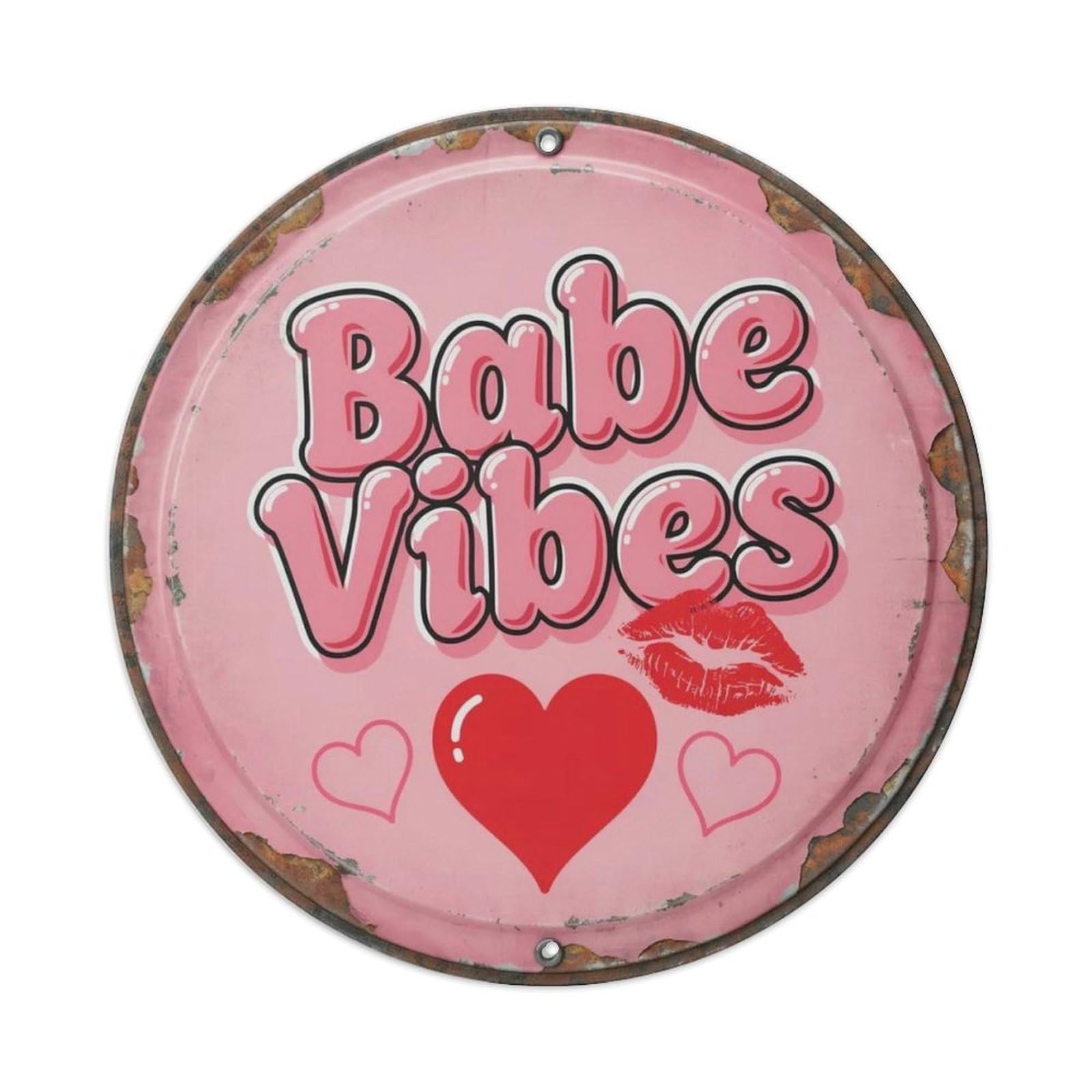 Babe Vibes Y2K Metal Tin Sign Plaque