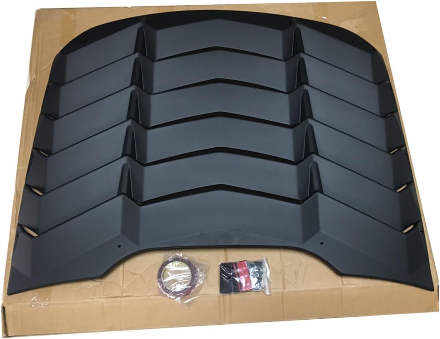 F004 Thick Louvered ABS Black Hood Compatible with Ford Mustang 2015-2017 Air Flow Intake Hood Scoop Bonnet Vent Cover Stickers Decoration
