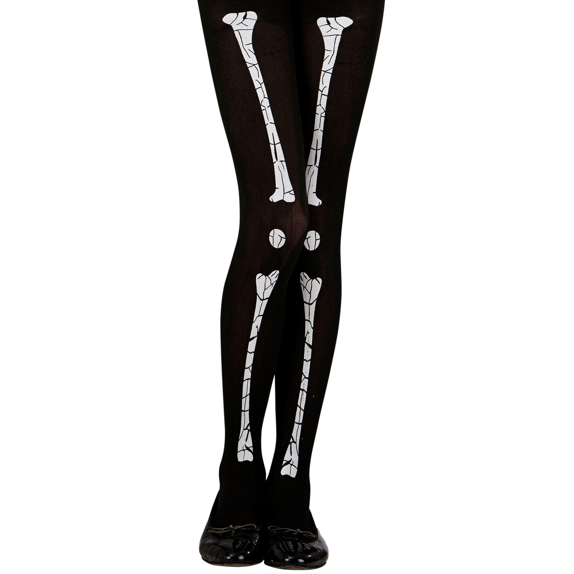W WIDMANN MILANO Party Fashion - Skeleton Tights for Girls, Dia de los Muertos, Ballerina, Halloween, Carnival, Theme Parties, 70 DEN