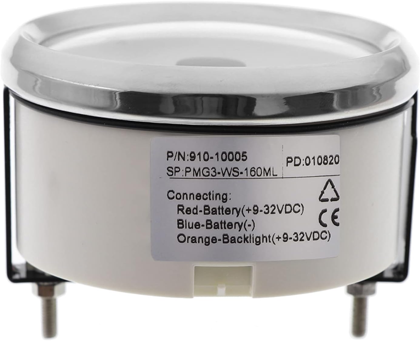 KAOLALI Speedometer for Boat (Shipped from USA) Motorcycle Car Waterproof Speedometer 0-160 MPH White Stainless Steel Bezel with Black Dial Anti-Fog Red LED Odometer 85MM