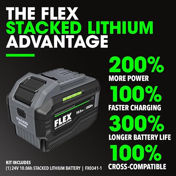 FLEX 24V Brushless Cordless 12-Inch Dual Bevel Sliding Miter Saw Kit with 10.0Ah Stacked Lithium Battery and 280W Rapid Charger - FX7141A-1J