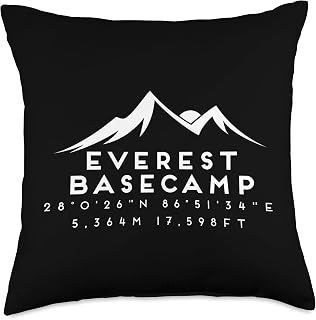 Latitude & Longitude & Elevation - Everest Basecamp Throw Pillow