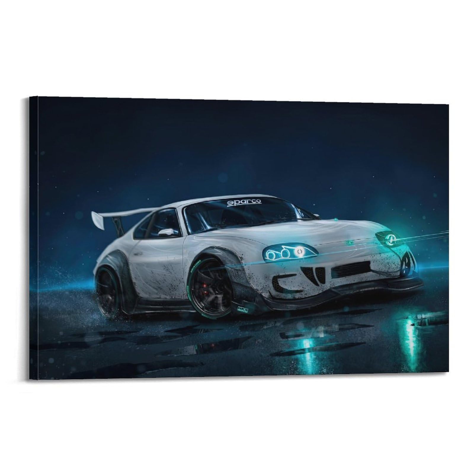 Cmhok Frame-Style Jdm Sport Car Poster Supra Racing Car Decorative Painting Canvas Art Picture 16X24inch(40X60cm)