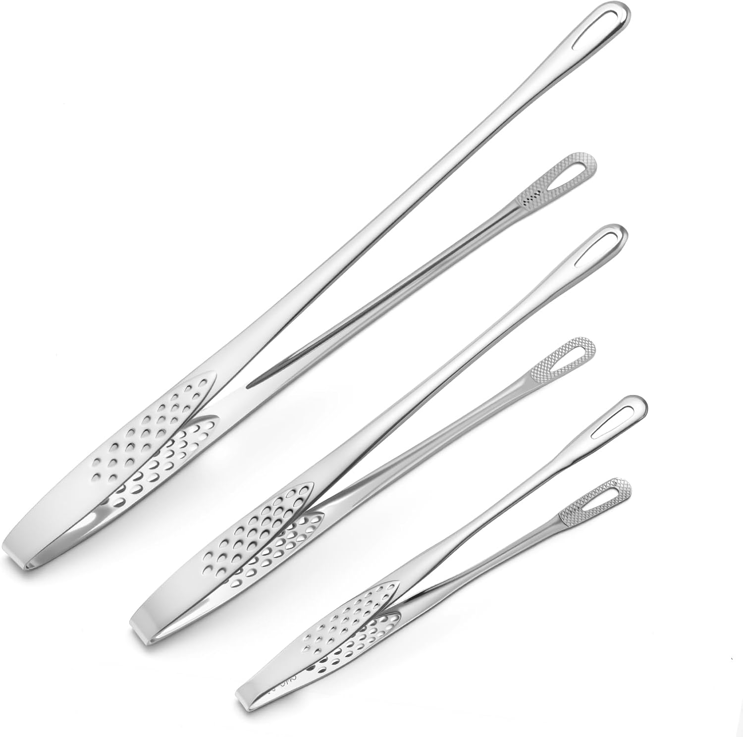 3PCS Kitchen Tweezers Tongs, 7, 9, 11 Inches Stainless Steel for Cooking