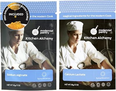 Sodium Alginate  Calcium Lactate Value Pack Non-GMO Vegan OU Kosher Certified - 100g4oz Bundle with 2 items