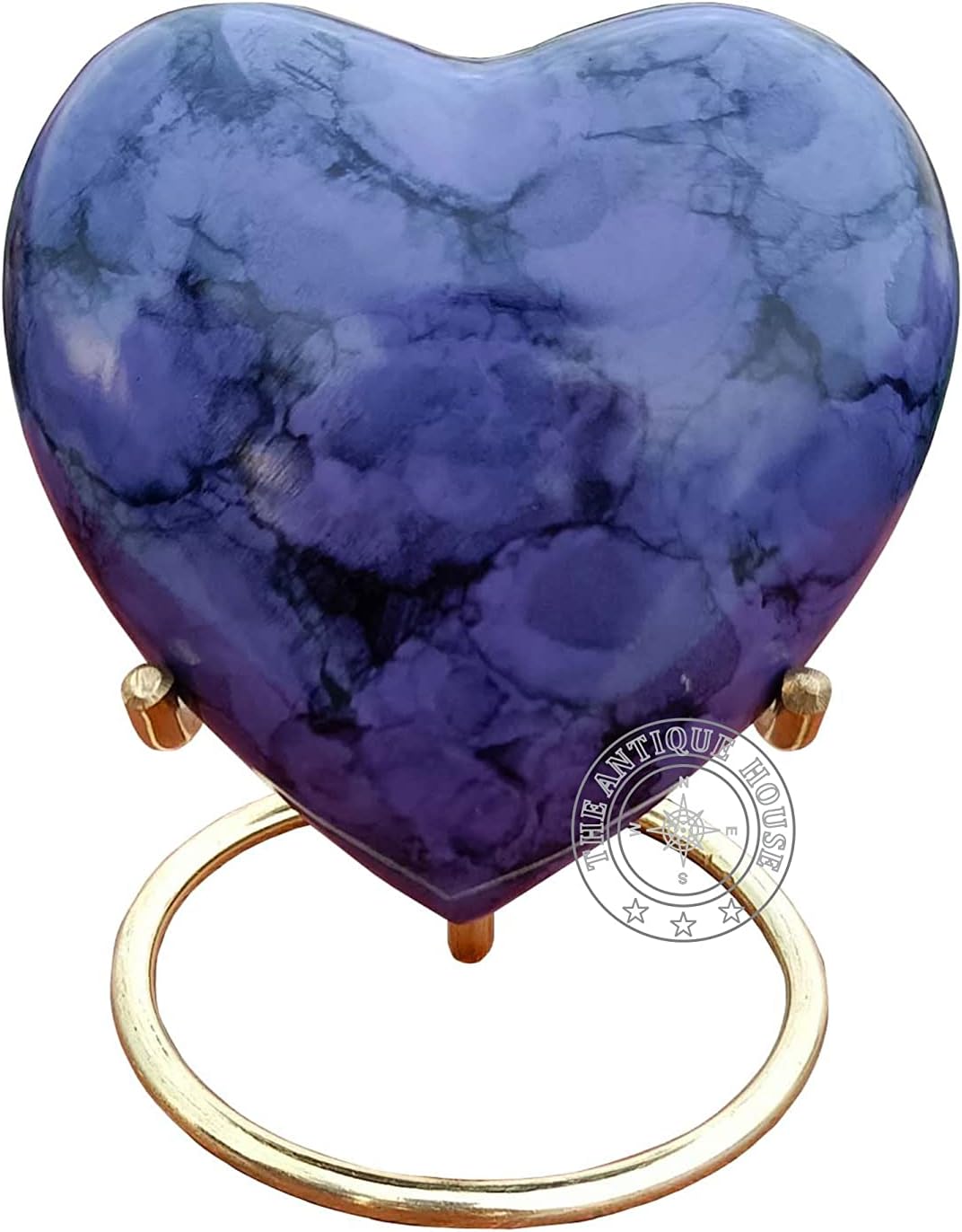 Purple Cremation Urn for Ashes Keepsake Heart Urn with Black Box and Brass Stand Mini urn for Your Loved one Adult & Funeral Burial for Adults and Infants - Image 5