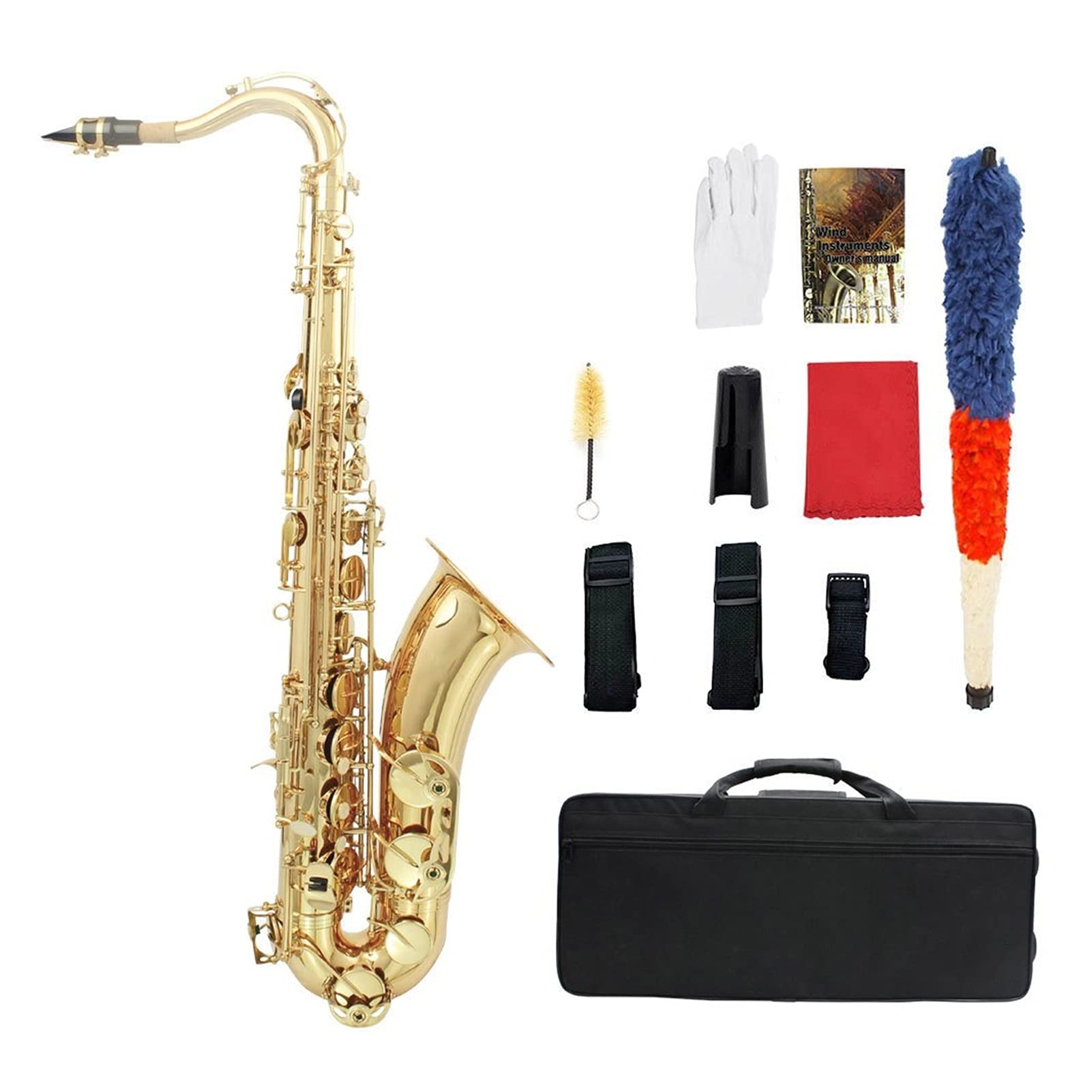 BB Tenor Sassofono Sax Scatolato Scatolato Perla Pulsanti di Conchiglia Bianca Perla Strumento di Vento con Caso Sassofono
